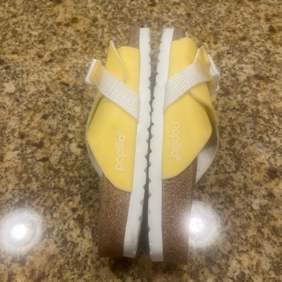 Birkenstock Papillo Carrie Yellow Birko Flor Fold over Sandals 38 US 7-7.5 - Picture 2 of 8
